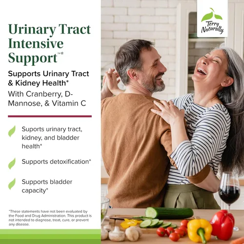 Vista 3 de Terry Naturally Apoyo intensivo del tracto urinario - Suplemento con arándano para la salud de la vejiga - Suplemento de salud renal con D-manosa