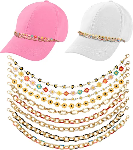 Vista 19 de Geyoga 9 unidades de cadenas para sombrero de camionero, dijes de sombrero de camionero para mujeres y hombres, decoración de billetes, cadena