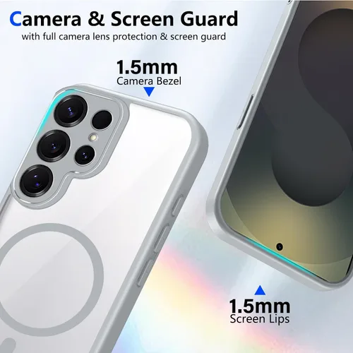 Vista 557 de Funda magnética transparente compatible con Xiaomi 17T, color negro 2 en 1 PC + TPU cubierta de teléfono a prueba de golpes, carcasa protectora
