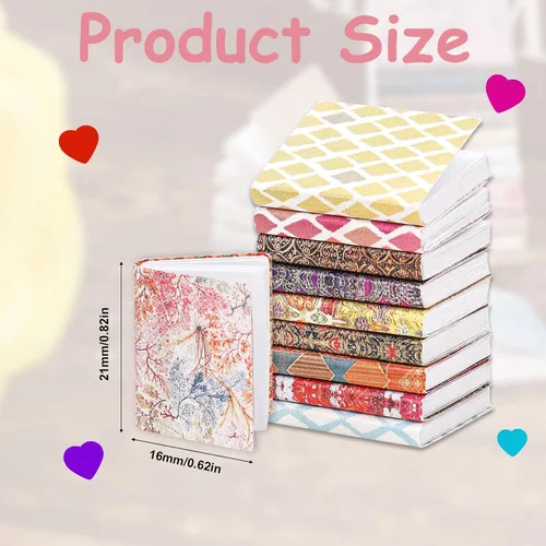 Vista 2 de 20 libros en miniatura para casa de muñecas a escala 1:12, mini libros para casa de muñecas, accesorios surtidos para casa de muñecas, suministros