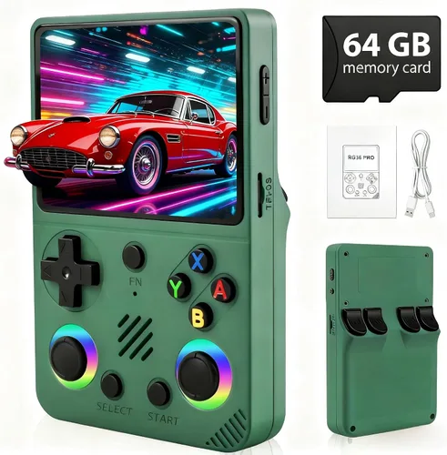 Vista 15 de Consola de videojuegos retro RF45V, compatible con más de 18000 juegos clásicos, tarjeta TF de 64 G, consola portátil con pantalla de 4.5 pulgadas