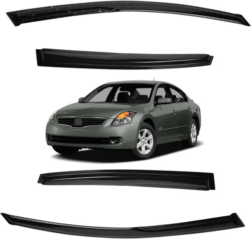 Vista 173 de Viseras para ventanas para Mazda 3 Sedán 4 puertas 2004 2005 2006 2007 2008 2009 estilo JDM Mugen, deflector de viento, protector solar y de lluvia