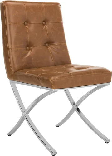 Vista 12 de Safavieh Home Walsh - Silla auxiliar de piel sintética negra y cromada