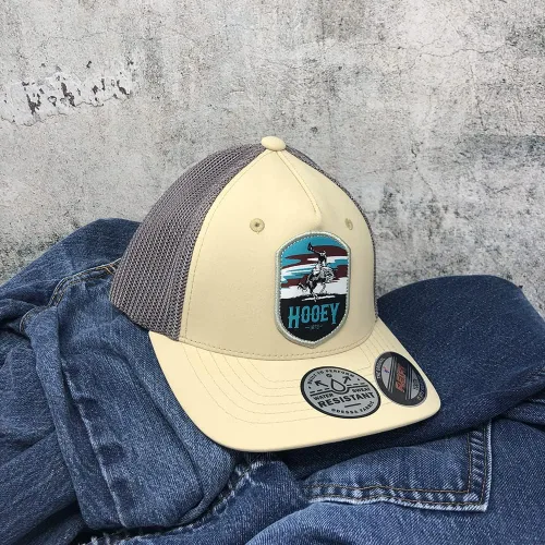 Vista 6 de HOOEY Cheyenne 5 paneles Flexfit - Gorro para jóvenes color bronceadogris
