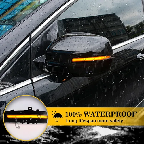 Vista 4 de [2 piezas] Luces de señal de giro secuenciales de espejo lateral para Ford Edge 2015 2016 2017 2018 lente ahumada ensamblada FT4B13B382AA