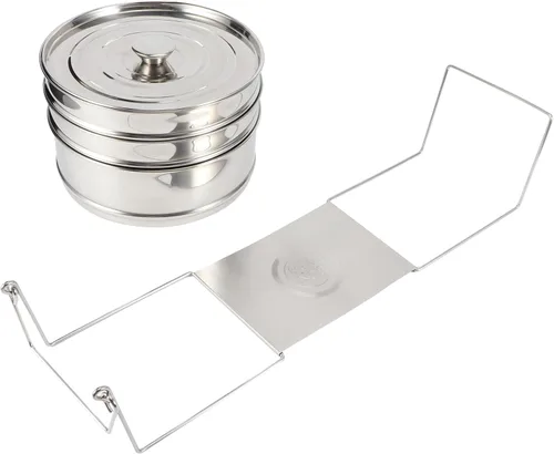 Vista 6 de 3 Tier Stackable Steamer Pot, Stainless Steel Cooker Insert for Pressure Cooker, Perfect for Steaming Rice, Vegetables, Meat and Fish