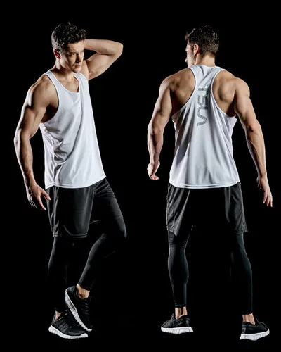 Vista 4 de TSLA - Camisetas deportivas sin mangas para hombre, Dry Fit, con espalda en Y, para entrenamiento, gimnasio o fisicoculturismo, paquete de 3