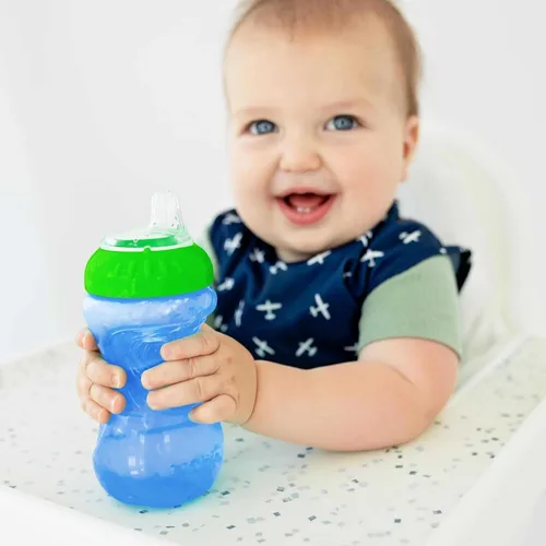 Vista 5 de Nuby - Taza de entrenamiento de 2 piezas, sin derrames y de fácil agarre, 300 ml (10 oz. liq.)