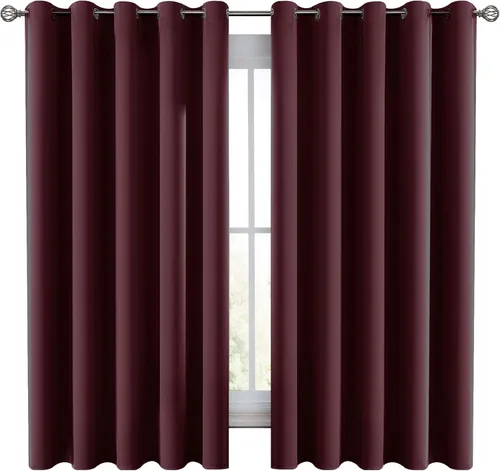 Vista 46 de LUX Décor - Juego de 2 paneles de cortinas opacas de alta calidad de 63 pulgadas de largo, cortinas de oscurecimiento de habitación con aislamiento
