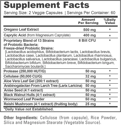 Vista 4 de CandiHealth Complex (sin OMG, sin gluten, vegano) 120 cápsulas vegetales