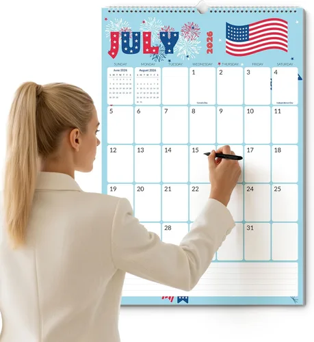 Vista 18 de SUNEE Calendario de pared grande 2026-2027, 22.75 x 15.5 pulgadas, calendario de 18 meses (finaliza marzo de 2028), vertical extragrande, playas