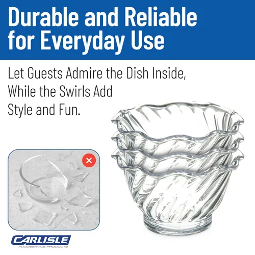 Vista 6 de Carlisle FoodService Products Plato de postre de plástico, 5 onzas, transparente (paquete de 24)
