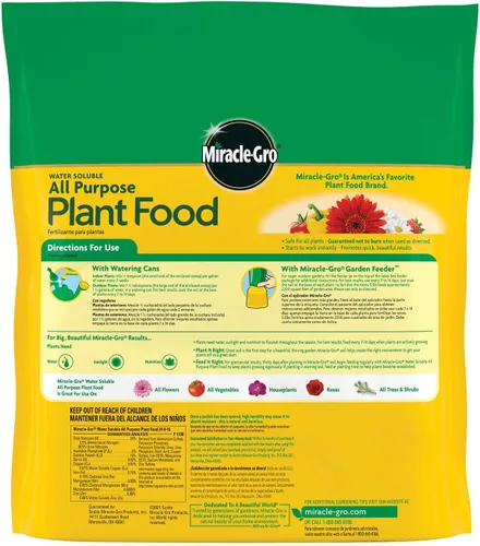 Vista 2 de Miracle-Gro - Alimento soluble en agua para plantas multiusos, fertilizante para todas las plantas de interior o exterior, incluyendo rosas, flores