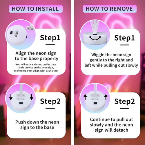 Vista 7 de YSMNDE Letrero de neón de flamenco, letrero de luz LED rosa para decoración de habitación de niñas, luces nocturnas de funcionamiento USB/batería
