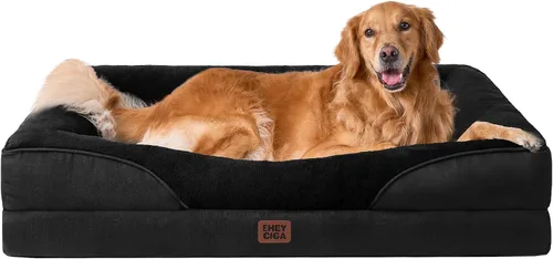Vista 23 de EHEYCIGA Cama ortopédica para perros medianos, sofá cama de espuma viscoelástica con lados, forro impermeable y funda extraíble lavable, sofá