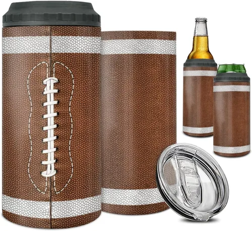 Vista 8 de winorax Vaso de béisbol 4 en 1, enfriador de latas de béisbol de acero inoxidable, vasos aislados para café, taza de viaje con tapa, vasos de regalo