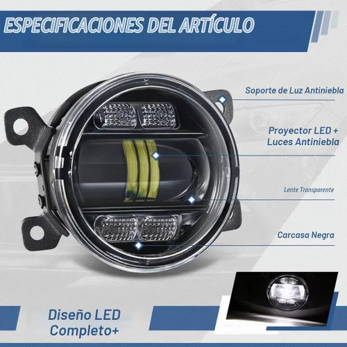 Vista 2 de Auto Dynasty Proyector LED completo, luces antiniebla compatibles con Ford Lincoln Frontier Pilot Subaru Jaguar 2004-2022, lámparas antiniebla