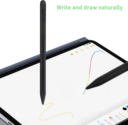 Vista 6 de Lápiz óptico electrónico para iPad de 5ª generación de 9.7 pulgadas 2017, lápiz capacitivo activo recargable tipo C, compatible con Apple iPad de 5ª