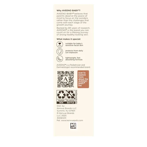 Vista 10 de Aveeno Baby Loción facial hidratante diaria y protector solar mineral con SPF 30, hidratante facial enriquecido con avena para bebés y protección