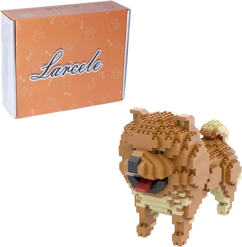 Vista 8 de Larcele Micro Bloques de Construcción Conjunto de Animales, Mini Ladrillos de Juguete de Construcción 3D, 797 Piezas KLJM-05(Bull Terrier)