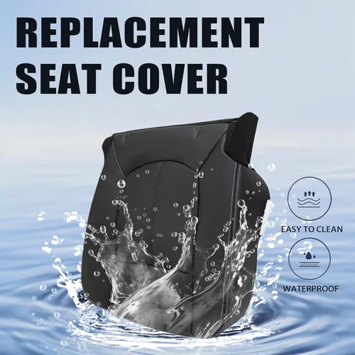 Vista 3 de Priprilod Funda de Asiento de Reemplazo de Cuero Negro Perforado para el Lado del Conductor Compatible con Ford F250 F350 F450 F550 Lariat 2011 2012