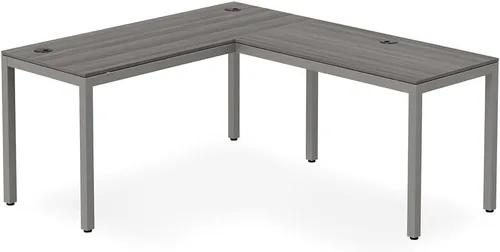 Vista 3 de NBF - Escritorio en forma de L reversible para oficina ejecutiva, 60 pulgadas de ancho, gris