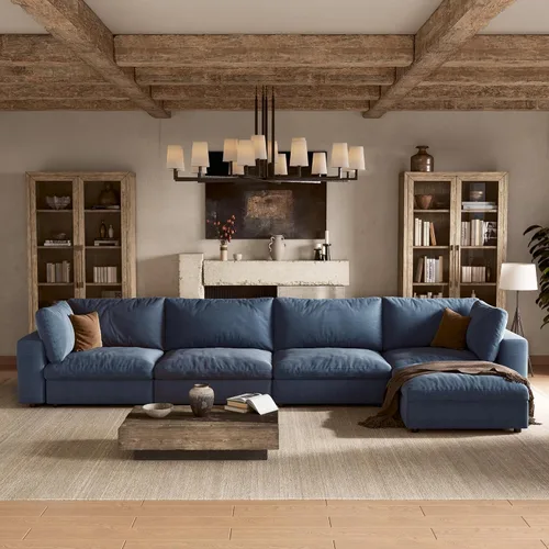 Vista 18 de Sofá modular Cloud de 110 pulgadas con funda lavable, sofá modular de asiento profundo para sala de estar, sofá modular de gran tamaño con almohada