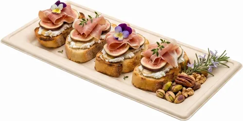 Vista 6 de Restaurantware Pulp Tek - Platos rectangulares de bagazo, 100 platos de ensalada impermeables a la grasa, tapas se venden por separado, platos
