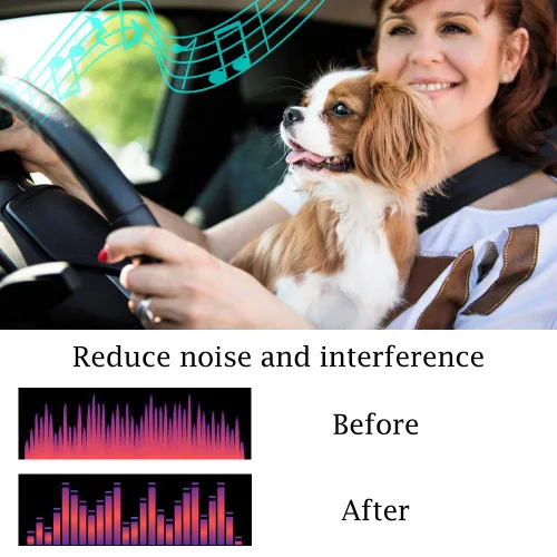 Vista 6 de Filtro de alimentación para coche EMI ruido tierra bucle aislador supresor para auto estéreo audio radio estéreo amplificador amplificador altavoz