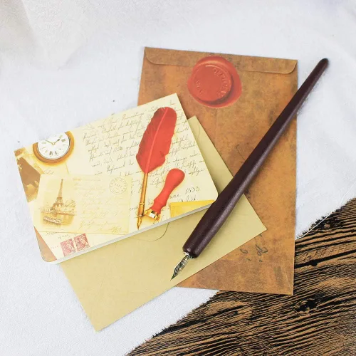 Vista 7 de GIFTS - Juego de bolígrafos de caligrafía, kit de 12 piezas, 5 puntas y 5 tintas, bolígrafo de escritura, juego de bolígrafos Anitque Dip