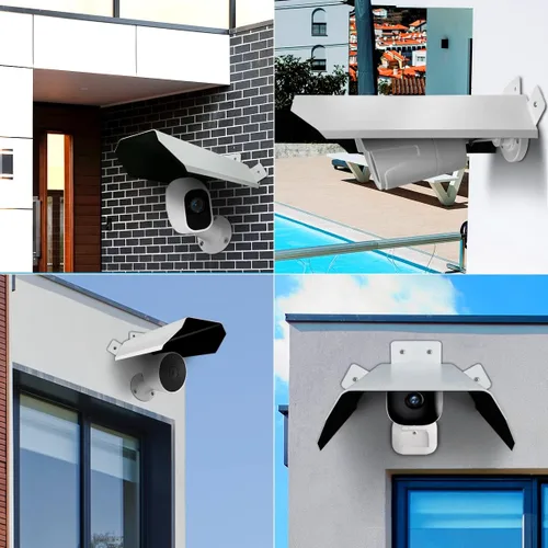 Vista 5 de OOSSXX Cubierta universal de seguridad solar para cámara de vigilancia - techo protector para cámaras exteriores domo/bala