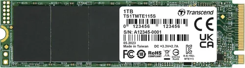 Vista 13 de Transcend SSD M.2 2280 de 128 GB, hasta 1,500 MB/s, compatible con computadora de escritorio Ultrabook, SSD PCIe NVMe Gen3x4, unidad de estado