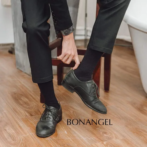 Vista 7 de Calcetines de lana merino para hombre, calcetines de lana cálida de invierno, calcetines de vestir negros, calcetines casuales