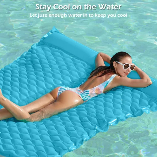 Vista 3 de Jasonwell Flotadores flotantes para piscina, flotador inflable gigante para piscina, balsa de lago, tapete de agua flotante para piscina, tumbona