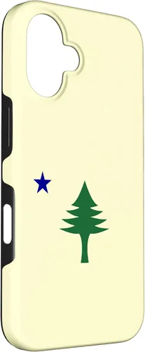Vista 3 de Old Maine State Original Flag 1901 Pine Tree Case for iPhone 16