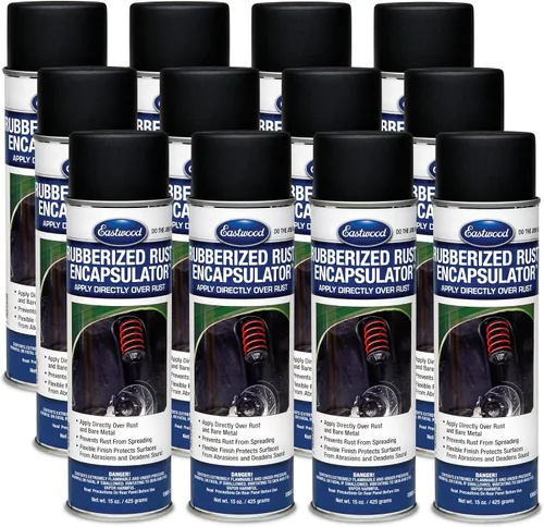 Vista 5 de Eastwood Encapsulador de óxido negro cauchutado 15 oz en aerosol Previene el óxido y la corrosión Fórmula con epoxi BAJO en COV