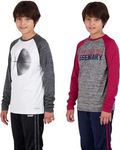 Vista 4 de Hind Conjunto de camiseta de 4 piezas de manga larga activa de secado rápido y pantalón deportivo deportivo deportivo para niños para deportes