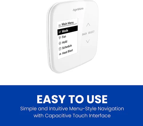 Vista 6 de AprilAire S86WMUPR Termostato programable Wi-Fi, multietapa universal con control IAQ, etapas de calor/frío 2H/2C o etapas de bomba de calor 4H/2C