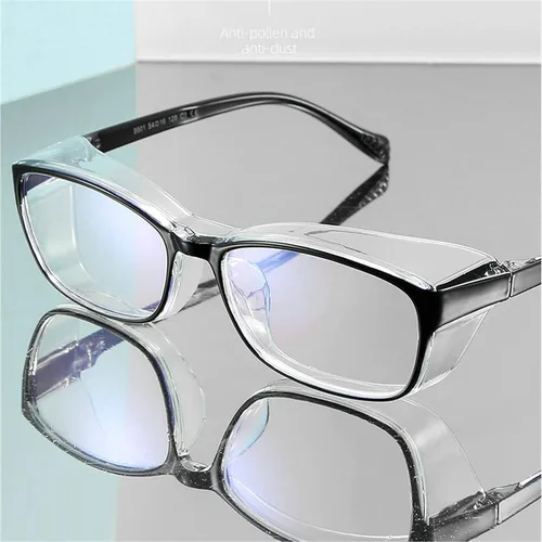 Vista 3 de Gafas de seguridad anti-niebla arañazos marco claro, 2021 nuevo TR90 gafas de bloqueo de luz azul