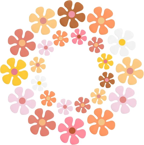 Vista 9 de Leumoi 16 imanes de flores para automóvil, retro, hippie de los años 60 y 70, decoración para refrigerador, decoración divertida y bonita para Boho