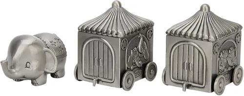 Vista 9 de Agatige Caja de dientes de tren para niños y niñas, elefante de metal, caja de recuerdo de bebé, cofre del tesoro, soporte de dientes para niños