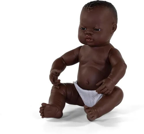 Vista 7 de Miniland Muñeco 15 3/4'' Niño Hispano Recién Nacido - Hecho en España, Anatómicamente Correcto, Calidad
