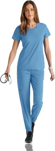 Vista 4 de BARCO Grey's Anatomy Spandex Stretch Direct - Camiseta médica con cuello en V para mujer