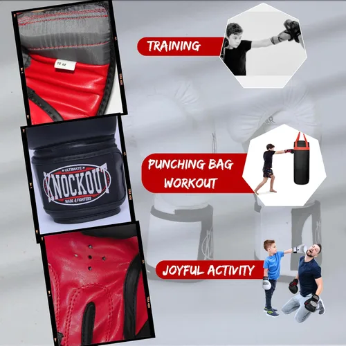 Vista 3 de Kids Boxing Gloves for Training, Youth Punching Bag Gloves Age 4-15 boys & girls, Wide hook-and-loop wrist strap, High-density foam padding, boxing