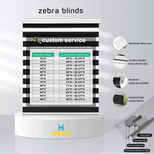 Vista 3 de Persianas enrollables para ventanas, tamaño personalizado, persianas y persianas inalámbricas de doble capa, transparentes o con control de luz