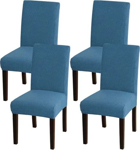 Vista 38 de Turquoize - Juego de 2 fundas elásticas para sillas de comedor, fundas lavables removibles para sillas de comedor, fundas de asiento para sillas