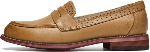 Vista 2 de U-lite Mocasines clásicos de piel de oveja para mujer, cómodos zapatos planos de vestir