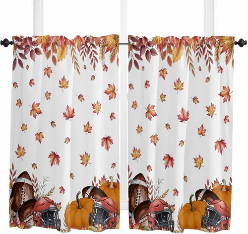 Vista 71 de Cenefas de Navidad de invierno para ventanas, cortinas de cocina con bolsillo para barra, cortinas con aislamiento térmico para ventana de baño