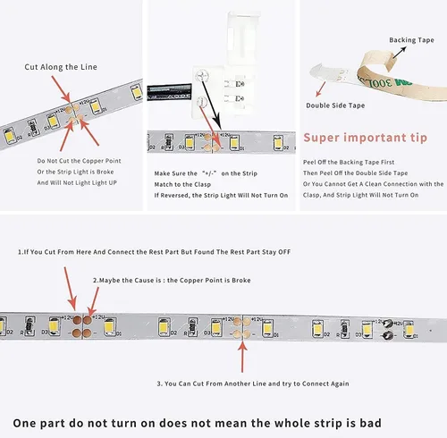 Vista 6 de Sensky Kit de iluminación para debajo del gabinete de 8.2 pies/8.2 ft, tira de luces LED flexibles con interruptor de sensor de gabinete, adaptador