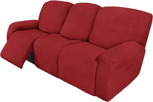 Vista 123 de Easy-Going Funda Elástica para Sofá Reclinable Cobertor de Sofá 4 Piezas Protector de Muebles Sofá Suave con Fondo Elástico Poliéster Spandex Tela